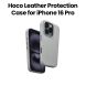 Hoco Leather Protective Case for iPhone 16 Pro | Gray | DG29
