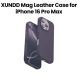 XUNDD Mag Leather Case for iPhone 16 Pro Max | Black | XDD-0027