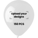 Customized Printed Balloon Bundle 150pcs | White