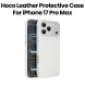 HOCO Leather Protective Case for iPhone 17 Pro Max – Light Gray | DG29