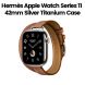 Hermès Apple Watch Series 11 42mm Silver Titanium Case – Gold | Attelage Double Tour