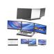 V2COM F3 14″ Triple Laptop Monitor Extender – Full HD IPS Displays, Aluminum Base Stand, USB-C/HDMI Plug & Play | Black - F3