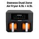 Daewoo  Air Fryer 4.5L + 4.5L, 1700W Black | DAF-90DV