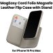 MagEasy Magsafe Leather Flip Phone Case with Stand for iPhone 16 Pro Max Starlight| MPH67P263SI24